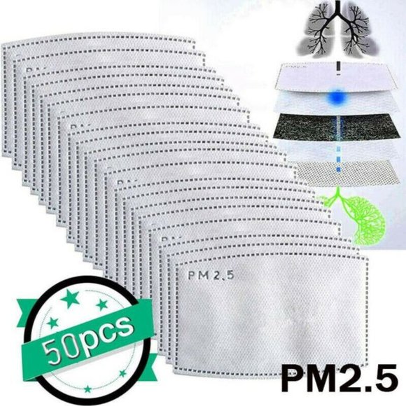 PM 2.5 Mask Filters - 50 pack - Adult Size - NIP - Picture 1 of 4